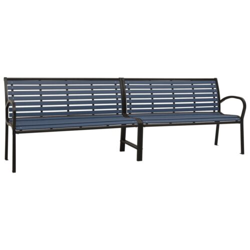 Twin Garden Bench 251cm Steel WPC Black