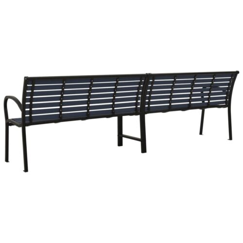 Twin Garden Bench 251cm Steel WPC Black - Image 5
