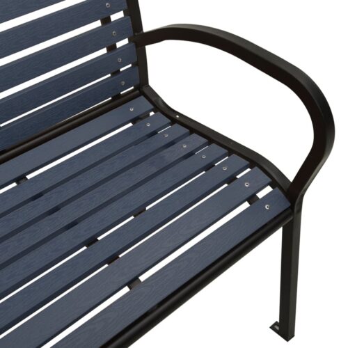 Twin Garden Bench 251cm Steel WPC Black - Image 6