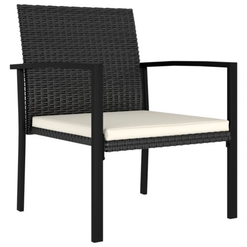 Garden Dining Chairs 4pcs Poly Rattan Black - Image 2