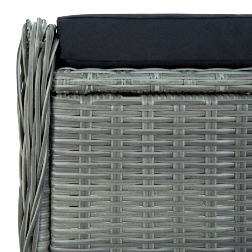 Reclining Garden Chair with Footstool Poly Rattan Grey - Image 11