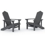 Garden Adirondack Chairs 2pcs HDPE Anthracite