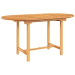 Extendable Outdoor Garden Patio Dining Table Solid Wood Teak 110-160x80x75cm