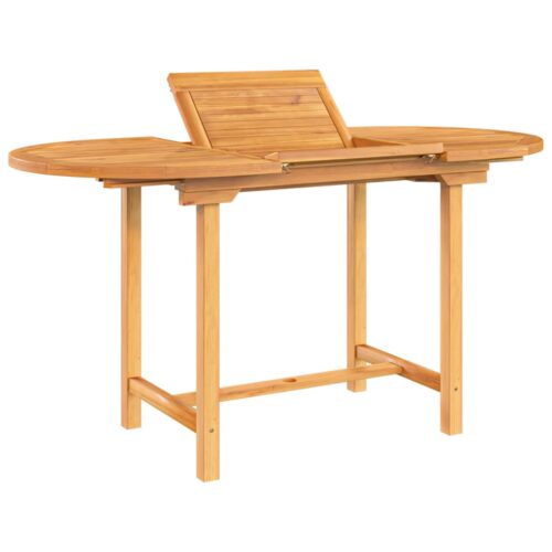 Extendable Outdoor Garden Patio Dining Table Solid Wood Teak 110-160x80x75cm - Image 3