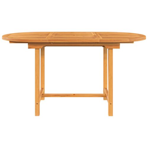 Extendable Outdoor Garden Patio Dining Table Solid Wood Teak 110-160x80x75cm - Image 4