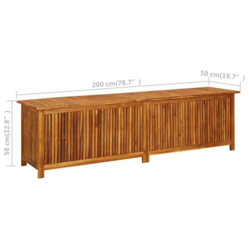 Garden Storage Box 200x50x58cm Solid Wood Acacia - Image 9