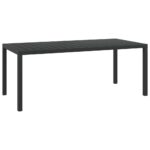 Garden Table Black 185x90x74cm Aluminium WPC