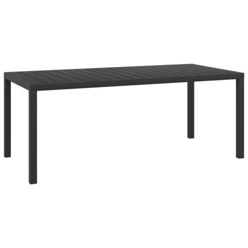 Garden Table Black 185x90x74cm Aluminium WPC