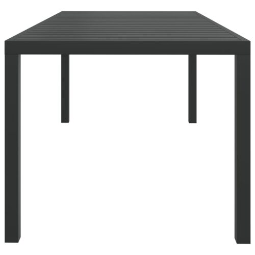 Garden Table Black 185x90x74cm Aluminium WPC - Image 3