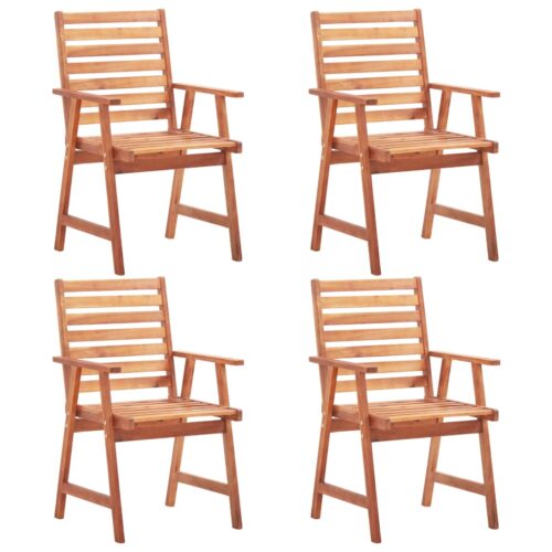 Outdoor Dining Chairs 4pcs Solid Acacia Wood - Image 9