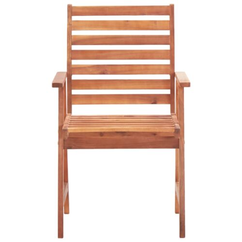 Outdoor Dining Chairs 4pcs Solid Acacia Wood - Image 3
