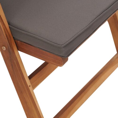 Reclining Garden Chairs with Cushions 2pcs Solid Teak Wood Grey - Image 7