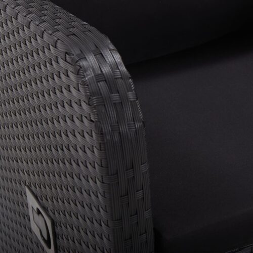 Reclining Garden Chairs with Cushions 2pcs Black Poly Rattan - Image 11