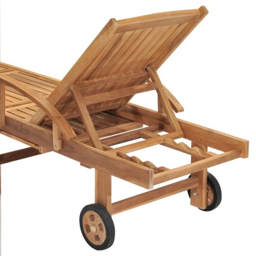 Sun Lounger Solid Teak Wood - Image 8