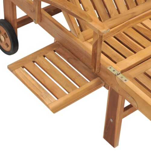 Sun Lounger Solid Teak Wood - Image 9