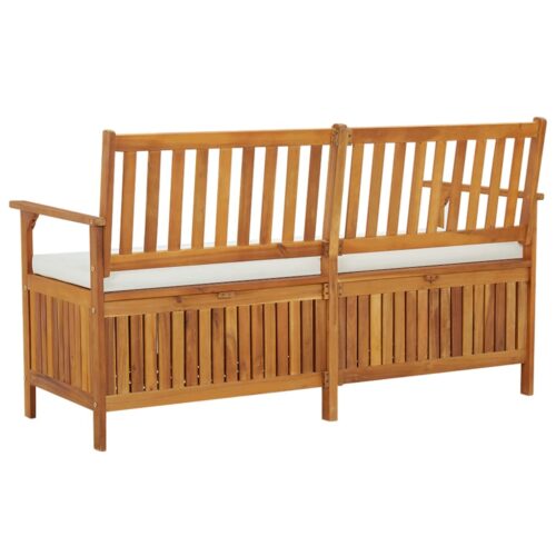 Storage Bench with Cushion 148cm Solid Wood Acacia - Image 5