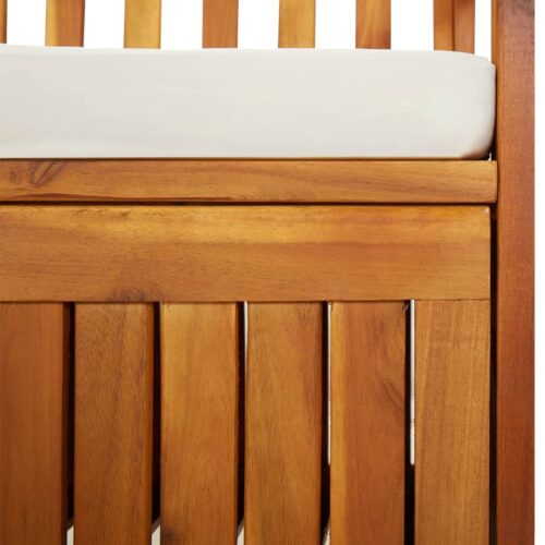 Storage Bench with Cushion 148cm Solid Wood Acacia - Image 7