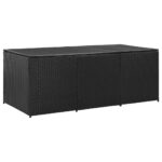 Garden Storage Box Poly Rattan 180x90x70cm Black