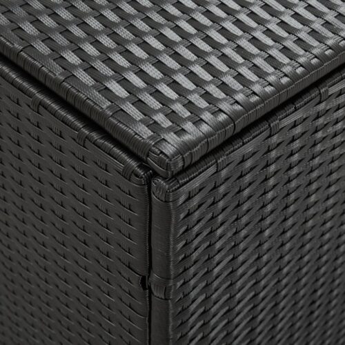 Garden Storage Box Poly Rattan 180x90x70cm Black - Image 7