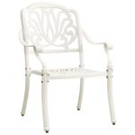 Garden Chairs 2pcs Cast Aluminium White