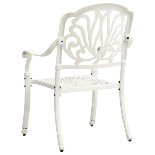Garden Chairs 2pcs Cast Aluminium White - Image 6