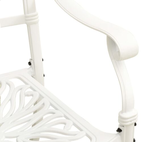 Garden Chairs 2pcs Cast Aluminium White - Image 7