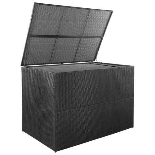 Garden Storage Box Black 150x100x100cm Poly Rattan - Image 2