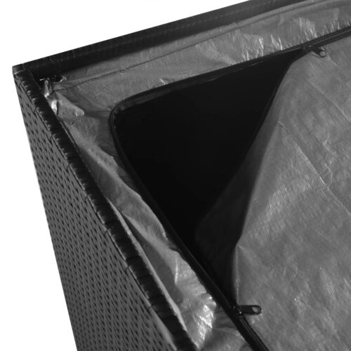 Garden Storage Box Black 150x100x100cm Poly Rattan - Image 5