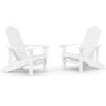 Garden Adirondack Chairs 2pcs HDPE White