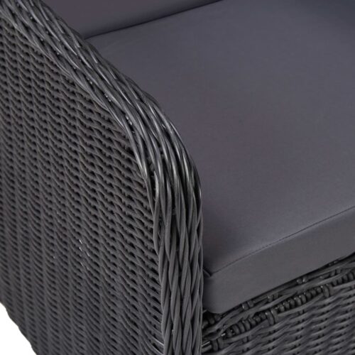 Garden Chairs 2pcs with Cushions Poly Rattan Black - Image 6