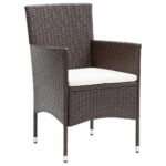 Garden Dining Chairs 4pcs Poly Rattan Brown
