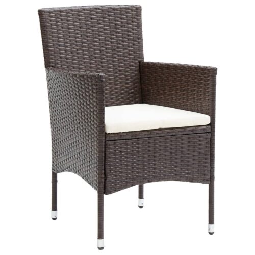 Garden Dining Chairs 4pcs Poly Rattan Brown