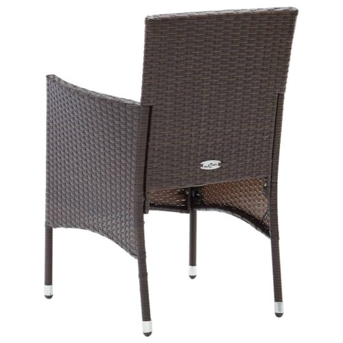 Garden Dining Chairs 4pcs Poly Rattan Brown - Image 5