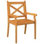 Outdoor Dining Chairs 4pcs Solid Wood Acacia