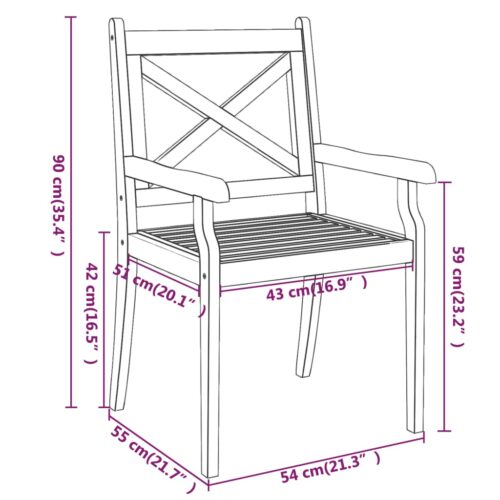 Outdoor Dining Chairs 4pcs Solid Wood Acacia - Image 7