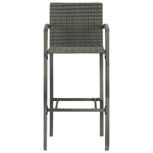 Bar Stools 4pcs Grey Poly Rattan - Image 3