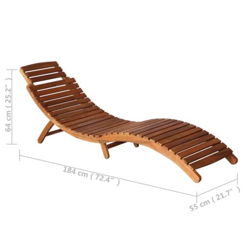 3-Piece Sun Lounger with Tea Table Solid Wood Acacia - Image 11