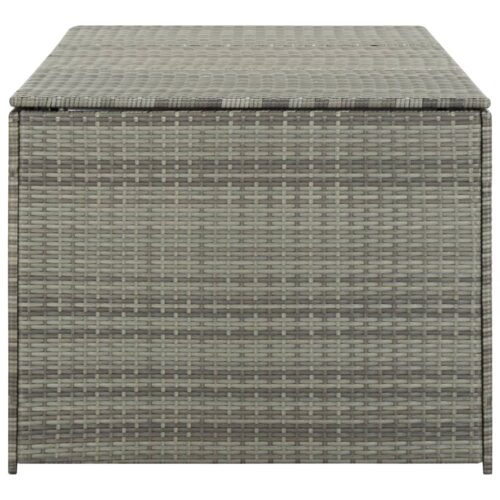 Garden Storage Box Poly Rattan 180x90x70cm Grey - Image 4