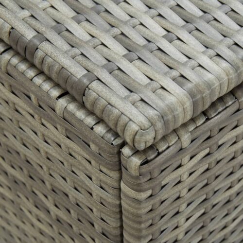 Garden Storage Box Poly Rattan 180x90x70cm Grey - Image 6
