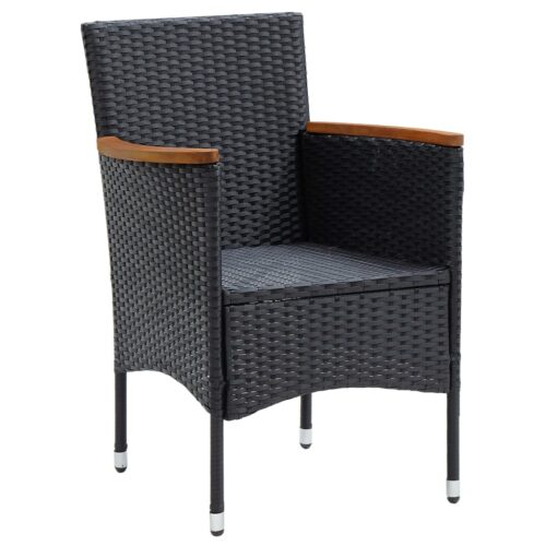 Garden Dining Chairs 4pcs Poly Rattan Black - Image 3