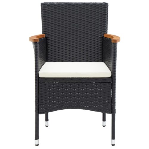 Garden Dining Chairs 4pcs Poly Rattan Black - Image 4