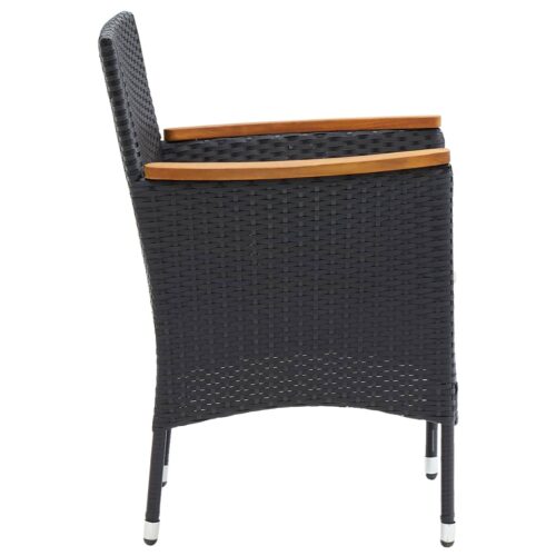 Garden Dining Chairs 4pcs Poly Rattan Black - Image 5
