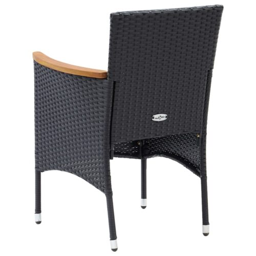 Garden Dining Chairs 4pcs Poly Rattan Black - Image 6