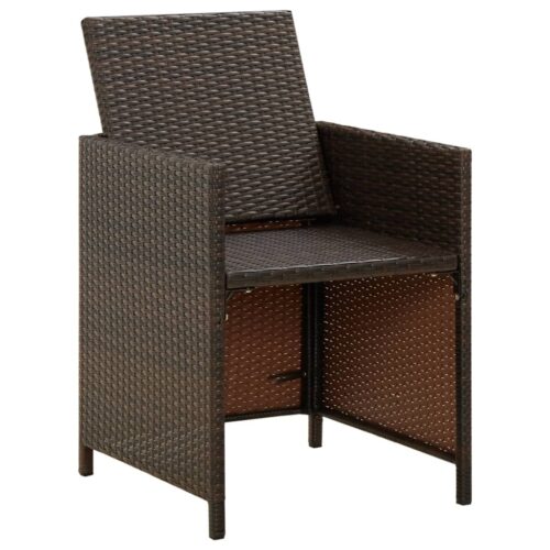 Garden Chairs with Cuhsions 4pcs Poly Rattan Brown - Image 6