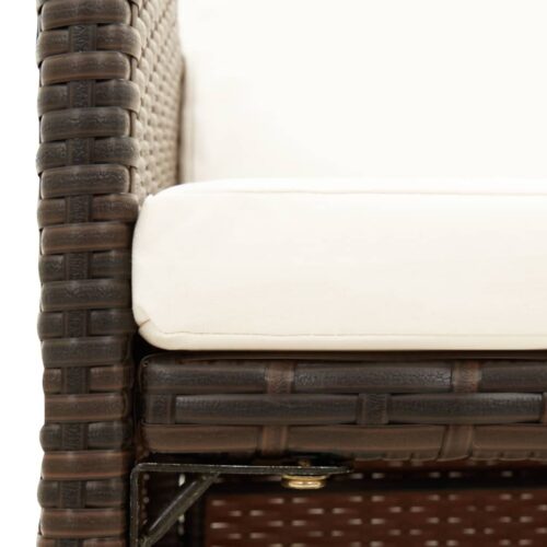Garden Chairs with Cuhsions 4pcs Poly Rattan Brown - Image 7