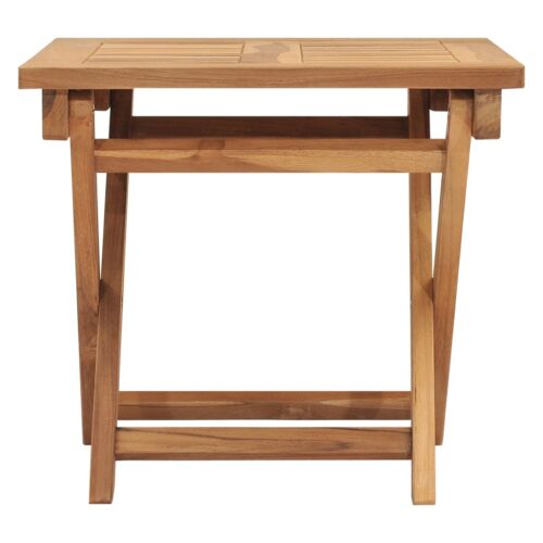 Sun Lounger with Table Solid Teak Wood - Image 9