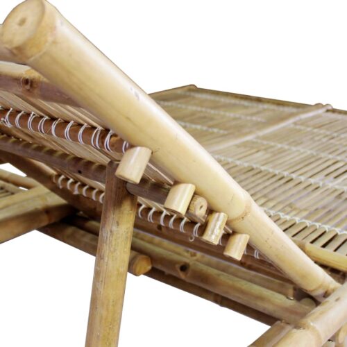 2-Person Sun Lounger with Cushions Bamboo - Image 6