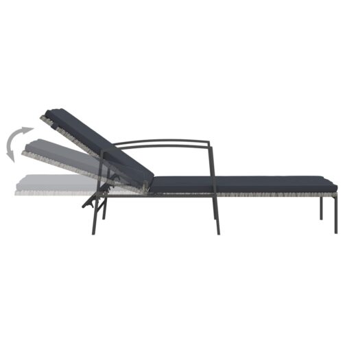 Sun Loungers 2pcs with Table Poly Rattan Grey - Image 7