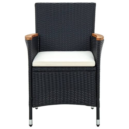 Garden Dining Chairs 4pcs Poly Rattan Black - Image 3
