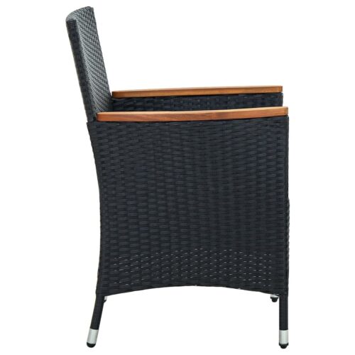 Garden Dining Chairs 4pcs Poly Rattan Black - Image 4